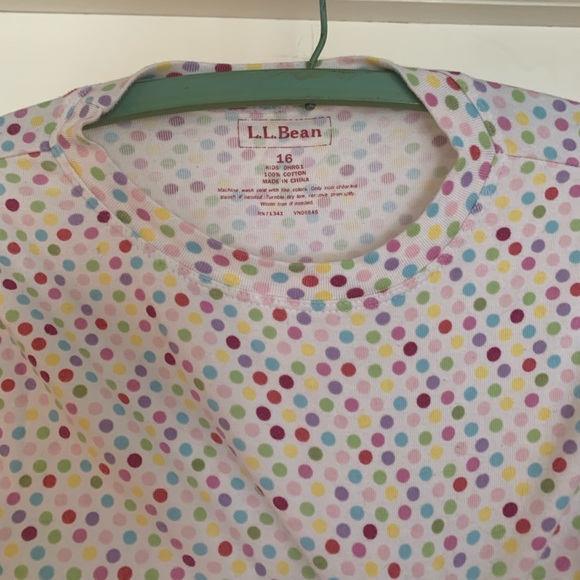 LL Bean Girls size 16 polka dot pajama set - Picture 3 of 8